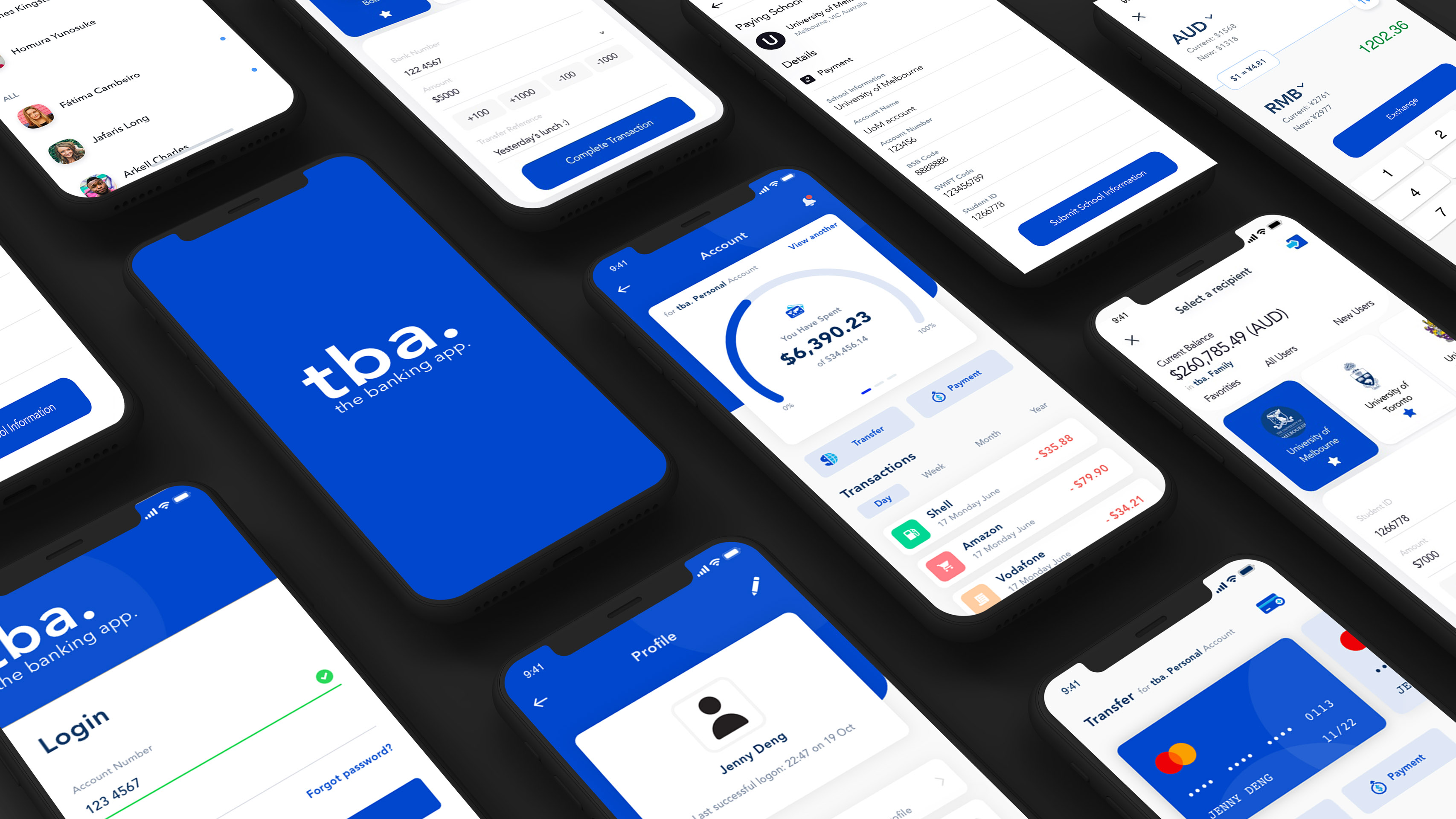 Mockups of The Banking App